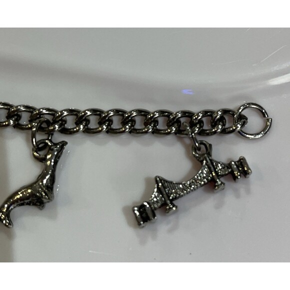 VTG San Francisco charm bracelet 6 charms 7" Long Collectable - Picture 5 of 8